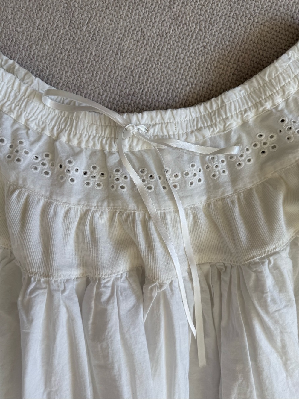 New Free People Eyelet Gesibelle Maxi Skirt In Clean Ivory M - Picture 4 of 8